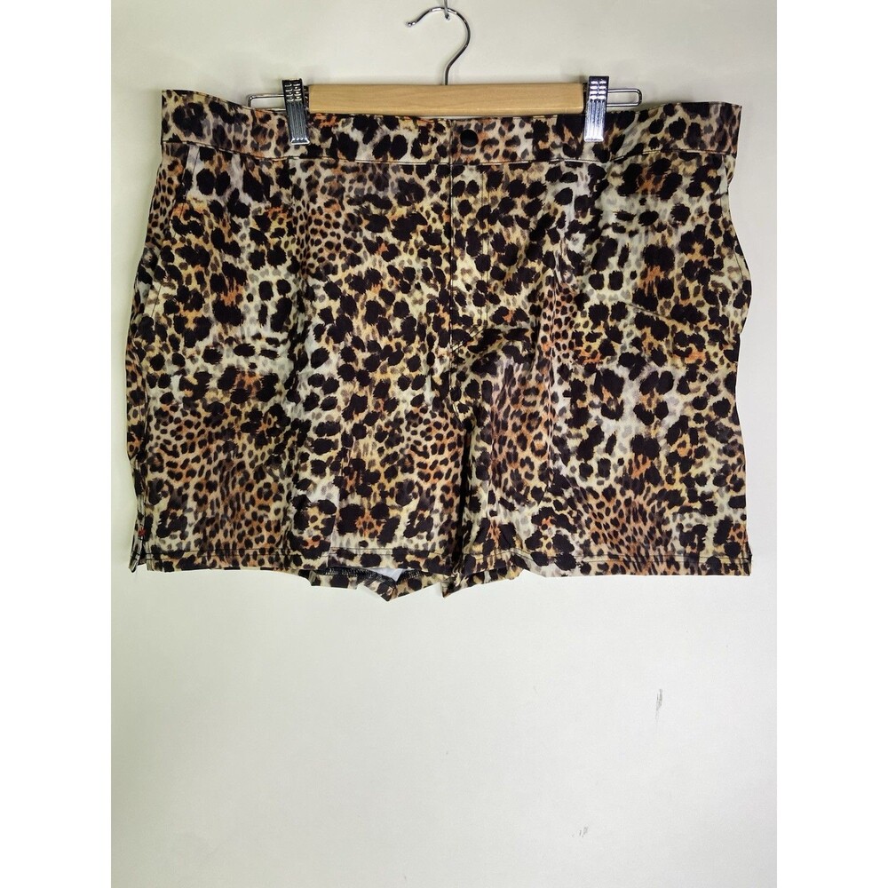 2XIST Ibiza Mens XL Leopard Swim Shorts Trunks Swimwear Bottoms Pockets Lined